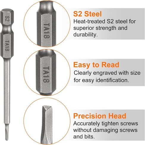 HARFINGTON Magnetic Triangle Screwdriver Bit TA23 1/4" Hex Shank 3" (75mm) Long Magnetic S2 Steel Industrial Grade Screw Driver Bit Triangular Head Electric Drill Bits in Saudi Arabia