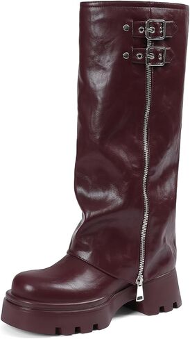 أحذية Lyrisiphy High Boots للنساء ، عجل عجل على نطاق واسع ، تسحب منصة مكتنزة لطيفة ، أزياء الطول الطويل طويل القامة in Kuwait