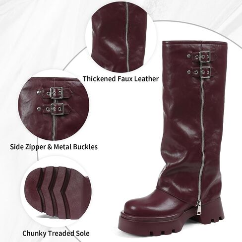 أحذية Lyrisiphy High Boots للنساء ، عجل عجل على نطاق واسع ، تسحب منصة مكتنزة لطيفة ، أزياء الطول الطويل طويل القامة in Kuwait