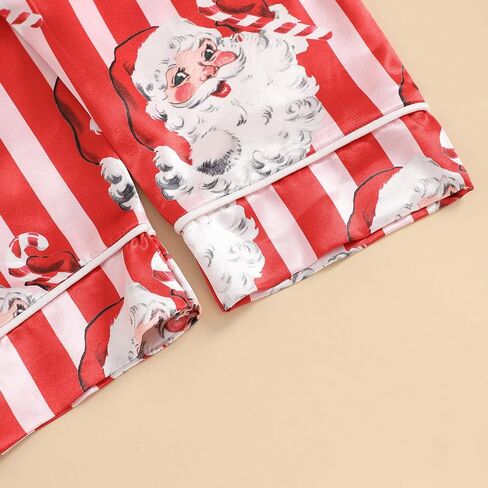 Douhoow Kids Baby Toddler Girls Satin Silk Pajamas Set Long Sleeve Button Down Shirts Tops Pants Fall Pjs Lounge Sleepwear in Saudi Arabia