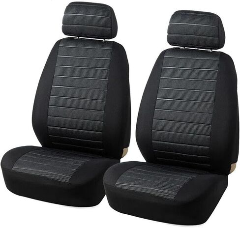 Car Mat Backrest Universal Car Cover Cover Cover Close Set Cloth Motor لمعظم سيارات السيدان سيارات الدفع الرباعي لوقاية مقعد السيارة في المقعد الأمامي والخلفي مريح (Y30082-GRAY-11 مساءً) in Kuwait