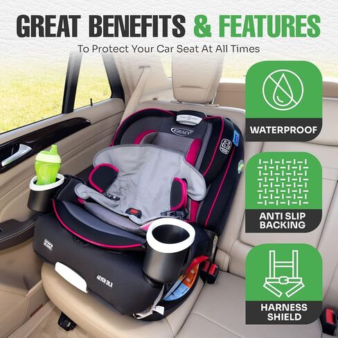 Child Car Seat Saver Waterproof Liner 100% Leak Free Pad for Baby Stroller, Piddle Pad for Potty Training Toddlers, Car Seat Liner with Anti Slip Vinyl Backing in Kuwait