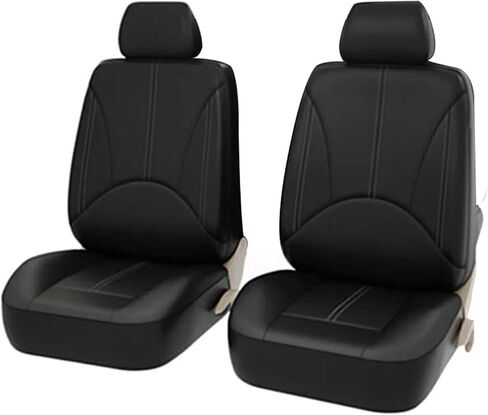 Car Mat Backrest PU Leather Auto Five Seats Covers Full Set Car Seat Cover Universal Fit Interior Car Accessories Seat Cushion Protector Comfortable(Black Gray Set x 1) in Kuwait