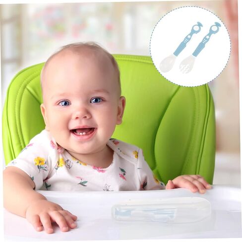 Toyandona 1set ملعقة ملائمة وأدوات تغذية مرنة الشوكة لأدوات المائدة المنزلية متينة سهلة التنظيف لتناول الطعام المستقل in Saudi Arabia