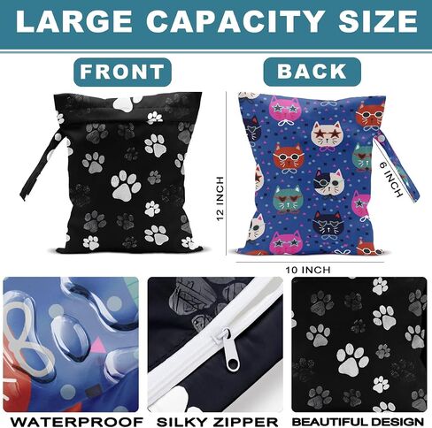 2Pcs Turtle Wet Bag Starfish Waterproof Reusable Wet Dry Bags 12x10 Inch in Saudi Arabia