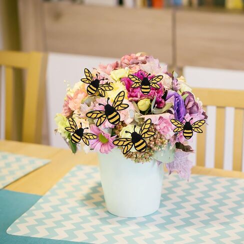 24pcs 3D Bee Stickers for Wall - Cute Bee Wall Decals Decor for Crafts Windows Decoration, Yellow and Black Honey Bees Themed Ornaments for Party in Saudi Arabia