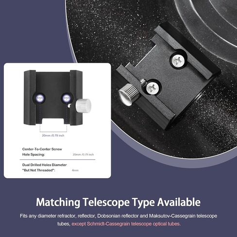 Astromania Tri -Finder Finderscope Mount - حزمة مع - قاعدة تثبيت مع فتحتين لمسامير M4 in Saudi Arabia