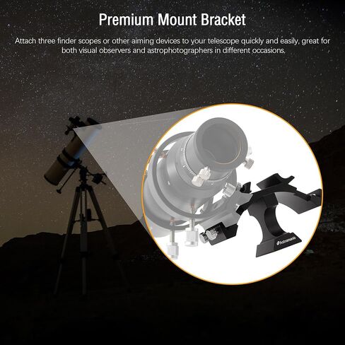 Astromania Tri -Finder Finderscope Mount - حزمة مع - قاعدة تثبيت مع فتحتين لمسامير M4 in Saudi Arabia