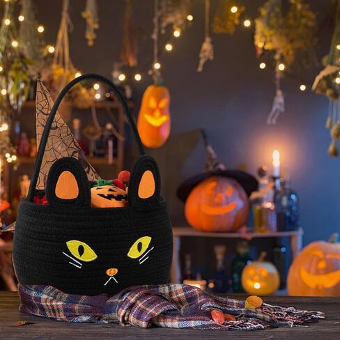 2PCS Halloween Basket for Kids, Pumpkin Basket with Handle, Trick or Treat Bucket, Small Orange Halloween Decorations, Pumpkin Candy Bucket Halloween Party Favors in Kuwait