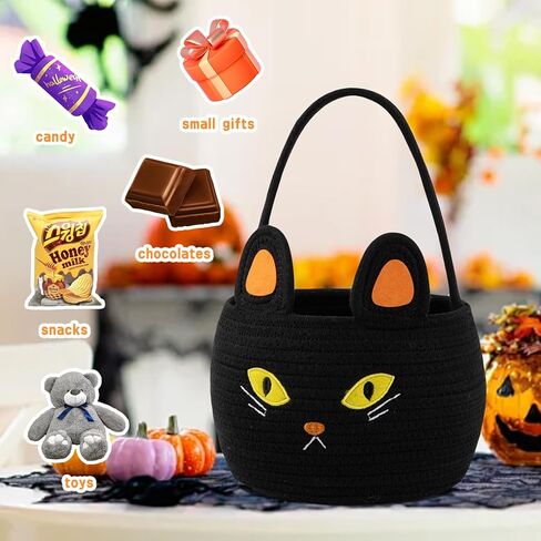 2PCS Halloween Basket for Kids, Pumpkin Basket with Handle, Trick or Treat Bucket, Small Orange Halloween Decorations, Pumpkin Candy Bucket Halloween Party Favors in Kuwait