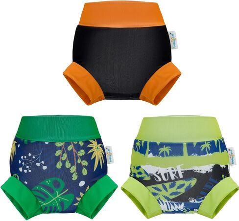 Babygoal Baby Toddler Reusable Swim Diapers 3 Pack, Adjustable, Washable, Waterproof Swimming Diapers for Newborn to 3T Boys & Girls,3YKS02-2-3T-B in Kuwait