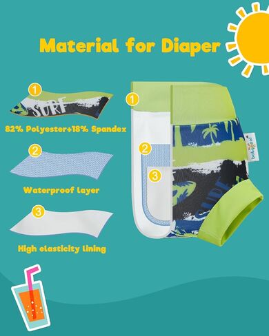 Babygoal Baby Toddler Reusable Swim Diapers 3 Pack, Adjustable, Washable, Waterproof Swimming Diapers for Newborn to 3T Boys & Girls,3YKS02-2-3T-B in Kuwait