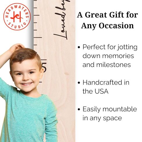 Boho Growth Chart for Wall - Wooden Growth Chart for Kids, Height Chart for Wall, Kids Height Wall Chart, Kids Sizing Chart, Wall Height Chart for Kids - Love Beyond Measure, White in Kuwait