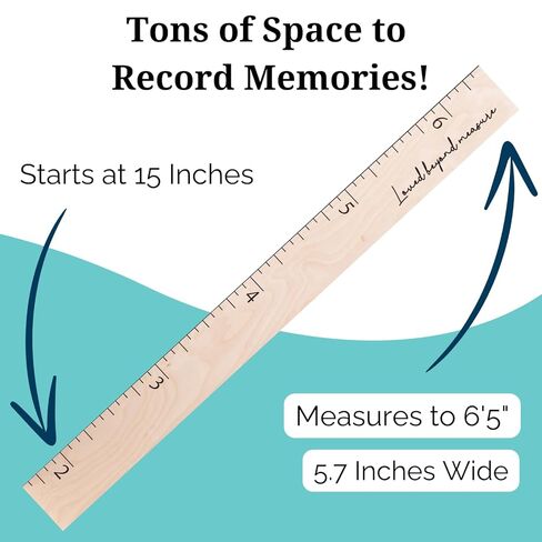 Boho Growth Chart for Wall - Wooden Growth Chart for Kids, Height Chart for Wall, Kids Height Wall Chart, Kids Sizing Chart, Wall Height Chart for Kids - Love Beyond Measure, White in Kuwait
