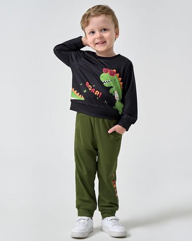 Toddler Baby Boy Clothes Fall Winter Outfit 2Pcs Sweatsuit 1-5T | Toddler Outfits for Boys Long Sleeve Sweatshirt Pullover Tops + Sweatpants Sweatsuit, Fall Winter Clothes for Toddler Boys in Kuwait