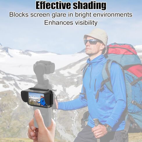 شاشة Screen Sunshade Cover for DJI Osmo Pocket 3 ، واقي شمس مضاد للشفقة من العدسة هود هود صلبة شمس الظل الملحقات لتعزيز الرؤية في الضوء الساطع in Saudi Arabia