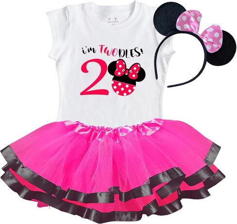 Luke and Lulu Birthday Girl Shirt – 2nd Birthday Outfit Girl – Toddler & Kids 2 Year Old Outfit – Cute Ears & Bow Design in Kuwait