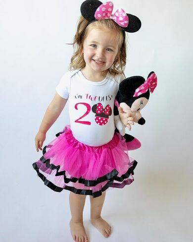 Luke and Lulu Birthday Girl Shirt – 2nd Birthday Outfit Girl – Toddler & Kids 2 Year Old Outfit – Cute Ears & Bow Design in Kuwait