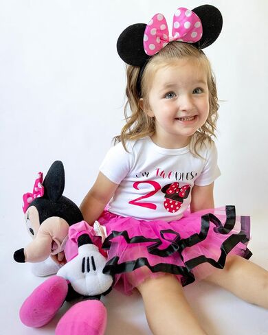 Luke and Lulu Birthday Girl Shirt – 2nd Birthday Outfit Girl – Toddler & Kids 2 Year Old Outfit – Cute Ears & Bow Design in Kuwait