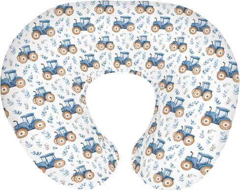 Watercolor Green Tractors Baby Nursing Pillow Covers for Boy Girl Farm Tractors Boho Leaves Nursery Feeding Pillowcase for Breastfeeding Pillows Farm Life Soft Stretchy Slipcovers for Newborn Infant in Saudi Arabia