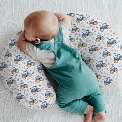 Watercolor Green Tractors Baby Nursing Pillow Covers for Boy Girl Farm Tractors Boho Leaves Nursery Feeding Pillowcase for Breastfeeding Pillows Farm Life Soft Stretchy Slipcovers for Newborn Infant in Saudi Arabia
