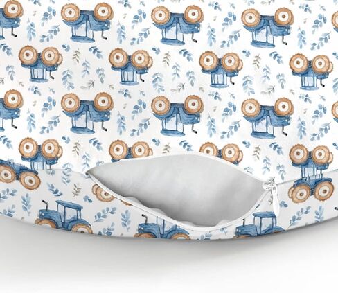 Watercolor Green Tractors Baby Nursing Pillow Covers for Boy Girl Farm Tractors Boho Leaves Nursery Feeding Pillowcase for Breastfeeding Pillows Farm Life Soft Stretchy Slipcovers for Newborn Infant in Saudi Arabia