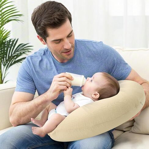 Funupup 2 Pack Muslin Pillow Cover Cover متوافقة مع وسادة التمريض Boppy ، أغطية تمريض الأطفال الناعمة لوسائد الرضاعة الطبيعية للفتيان ، الأخضر والبيج in Kuwait