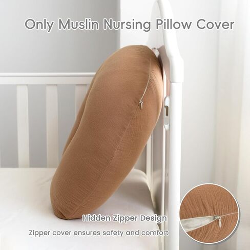 FUNUPUP Muslin Nursing Pillow Cover Replacement, Blueberries&Blue | Slipcover Fit for Standard Breastfeeding Pillow 27x19x6 Inches, Hidden Zipper, Soft Breathable, Machine Washable, Pre-Shrunk in Saudi Arabia