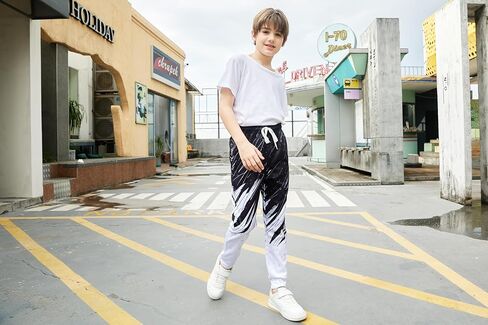 uideazone في سن المراهقة بنين بنات Sweatpants مضحك 3D الرسم الركض السراويل للرياضة الصالة الرياضية حجم عارضة 6-13 سنة in Saudi Arabia