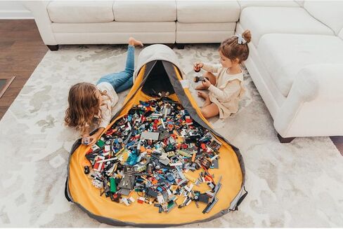 Creative QT Slideaway Toy Storage Organizer & Play Mat for Kids - Bin Storage Bin - أطفال أطفال للأولاد والبنات - حاملي غرفة اللعب - حاملي غرف الأطفال ، والفصول الدراسية ، والمعلمين - الأزرق البحري in Kuwait