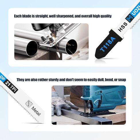 20pcs 21TPI T118A Jigsaw Blades | Jig Saw Blades with Storage Case,T-Shank jig Saw Blades for Metal Cutting in Saudi Arabia