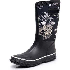 WTW Womens Mid Calf Rain Boots - مقاوم للماء Neoprene Rubber Boots Mud Outdoor Hunting Garden Boots in Kuwait