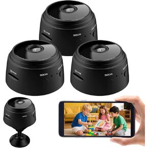3Pack Mini Camera Security Camera ، Bluetooth 1080p HD WiFi كاميرا للمراقبة المنزلية/المكتب ، Nancy Cam مع الكشف عن الحركة ، الرؤية الليلية والتحكم في التطبيق للطفل ، الحيوانات الأليفة in Kuwait