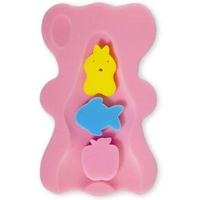 Soft Infant Bath Sponge Skid Proof Baby Bath Mat Newborn Odor Free (Pink) in Saudi Arabia