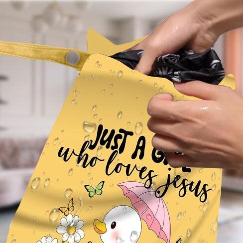 4 Pack Cute Wet Bag Waterproof Washable Reusable Wet Dry Bag for Swimsuit Clothes Cloth Diaper Travel Beach Pool Yoga Gym Toiletries Travel Beach Essentials, Bow Animal Goose Decor Lovers Gift in Kuwait