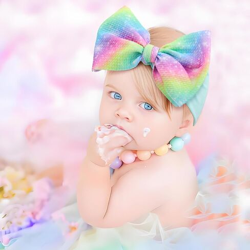3 Pcs Baby Girl Headbands 6’’ Pink Bows Strawberry Hair Accessories Summer Outfits for Newborn Infant Toddler Girls Clothes in Saudi Arabia