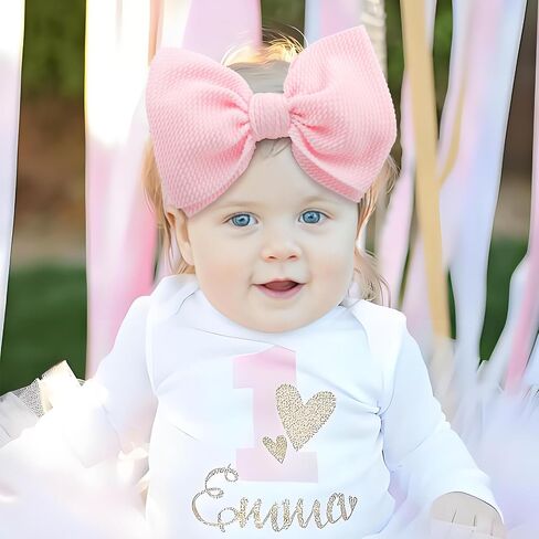 3 Pcs Baby Girl Headbands 6’’ Pink Bows Strawberry Hair Accessories Summer Outfits for Newborn Infant Toddler Girls Clothes in Saudi Arabia