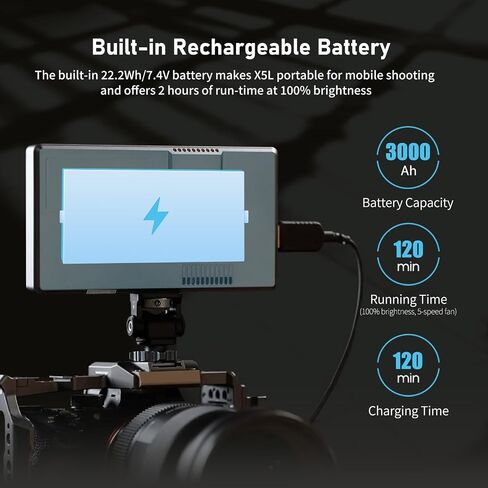 Feelworld P6XL 6inch تعمل بشاشة تعمل باللمس المدمجة 3000 مللي أمبير في الساعة 1920 * 1080 4K HDMI Camera Field Monter in Saudi Arabia