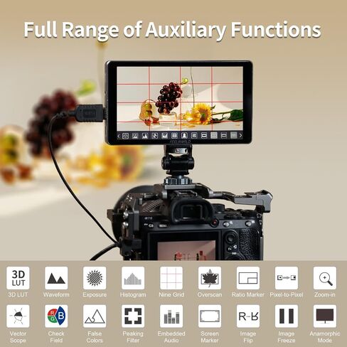 Feelworld P6XL 6inch تعمل بشاشة تعمل باللمس المدمجة 3000 مللي أمبير في الساعة 1920 * 1080 4K HDMI Camera Field Monter in Saudi Arabia