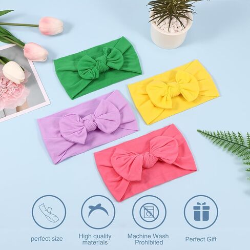 31Pcs Baby Bows Headbands Soft Nylon Baby Girl Bows Elastic Handmade Toddler Bows Headwrap Colorful Girls Hair Bows Girls Hair Accessories for Newborn Infant Toddler Kids in Kuwait
