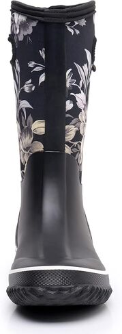WTW Womens Mid Calf Rain Boots - مقاوم للماء Neoprene Rubber Boots Mud Outdoor Hunting Garden Boots in Kuwait