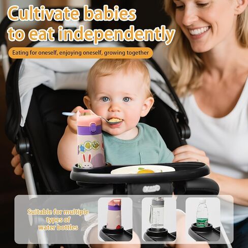 D-BABE Universal Snack Tray for Stroller: BPA-Free Baby Cup Holder Food Tray - Stays in Place Stroller Caddy Attachment for Kids Girls & Boys - Toddler Travel Accessories Snacking On The Go in Saudi Arabia