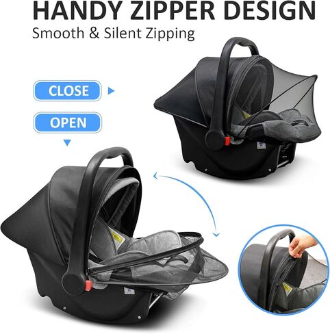 Universal Car Seat Canopy, Baby Car Seat Cover, Mosquito Net with Sunshade & Zipper - Breathable Mesh Infant Bug Net for Baby | Elastic Edge, Portable & Machine Washable in Kuwait