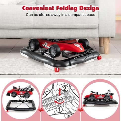 عسل جوي بيبي ووكر ، 4 في 1 في -1 ، دفع نشاط الرضع للرضيع ، ووكر ، والسيارات الصغار مع ارتفاعات قابلة للتعديل ، والموسيقى ، والأضواء ، ومقعد مبطن ، ومشي الطفل مع عجلات للفتيان الفتيات من 6 إلى 18 شهرًا (أحمر) in Kuwait