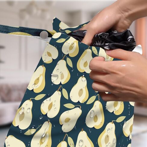 4 Pack Cute Fruit Wet Bag Waterproof Washable Reusable Wet Dry Bag for Swimsuit Dirty Clothes Cloth Diaper Travel Beach Pool Yoga Gym Toiletries Travel Beach Essentials Cherry Orange Pineapple in Kuwait