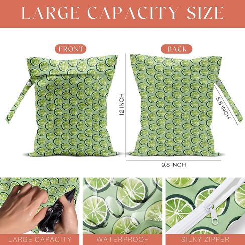 4 Pack Cute Fruit Wet Bag Waterproof Washable Reusable Wet Dry Bag for Swimsuit Dirty Clothes Cloth Diaper Travel Beach Pool Yoga Gym Toiletries Travel Beach Essentials Cherry Orange Pineapple in Kuwait
