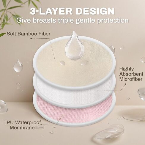 10 PCS Reusable Nursing Pads - Breast Pads for Leaking Milk Nipple Pads for Breastfeeding Essentials Nipple Shields for Breastfeeding Newborn Washable Nursing Bra Cover Pads Multicolor L 4.7" in Saudi Arabia