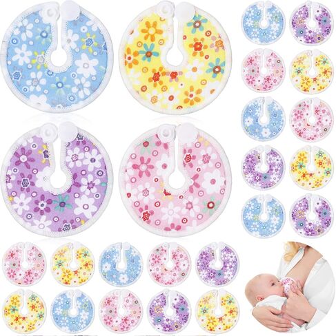 32 Pieces G Tube Button Covers G Tube Pad Holder Cotton Pads for Feeding Support Reusable Feeding Cotton Supplies Soft Covers for Breastfeeding Nursing Care, 4 Designs(Fresh Flower) in Saudi Arabia