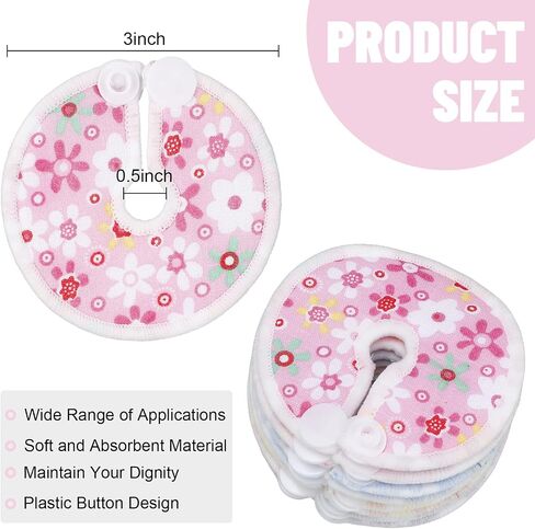 32 Pieces G Tube Button Covers G Tube Pad Holder Cotton Pads for Feeding Support Reusable Feeding Cotton Supplies Soft Covers for Breastfeeding Nursing Care, 4 Designs(Fresh Flower) in Saudi Arabia