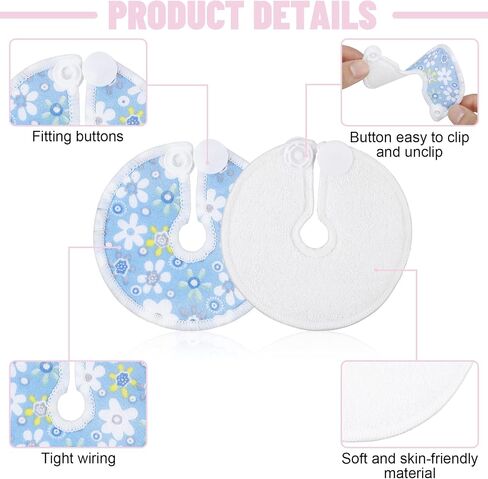 32 Pieces G Tube Button Covers G Tube Pad Holder Cotton Pads for Feeding Support Reusable Feeding Cotton Supplies Soft Covers for Breastfeeding Nursing Care, 4 Designs(Fresh Flower) in Saudi Arabia